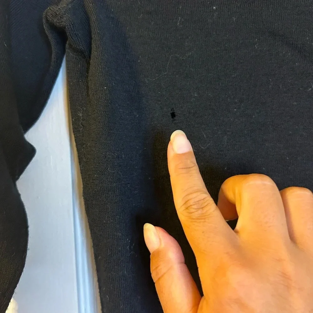 J.Crew Black Merino Wool 3/4 Sleeve Sweater
